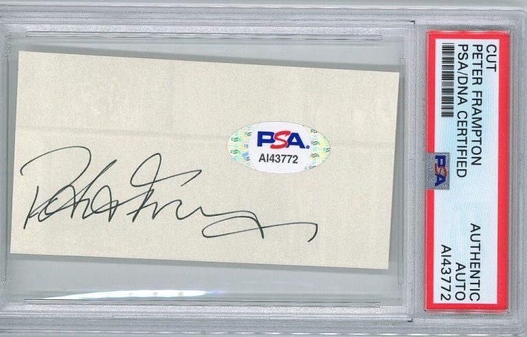 PETER FRAMPTON SIGNED CUT SIGNATURE PSA DNA ENCAPSULATED