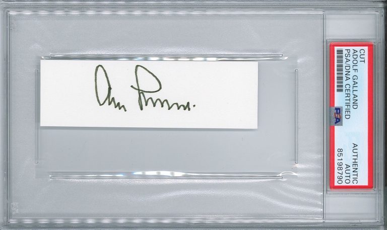 Adolf Galland Signed Cut Signature PSA DNA Encapsulated WWII German Ace #90