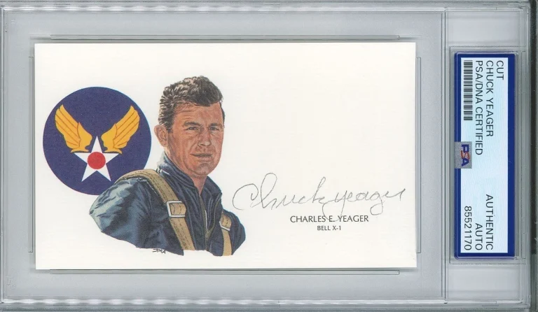 Chuck Yeager Signed Cut Signature PSA/DNA First Supersonic Flight Bell X-1 GOE