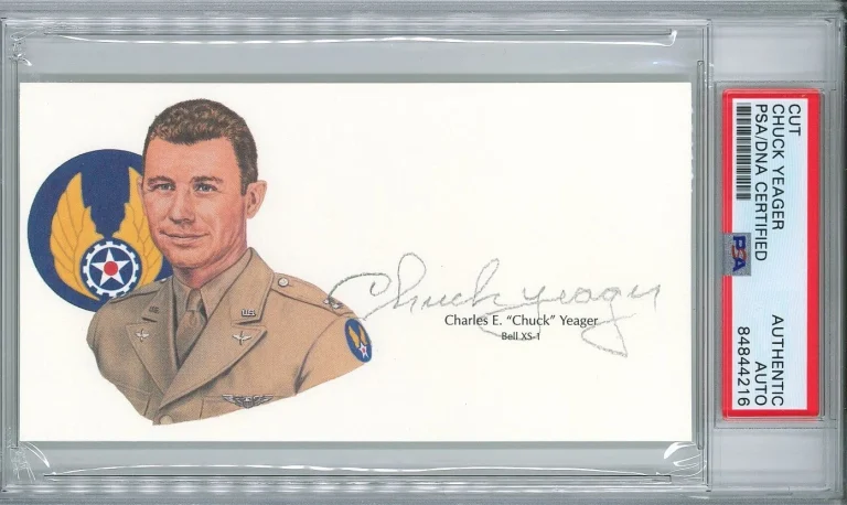Chuck Yeager Signed Cut Signature PSA/DNA First Supersonic Flight GOE