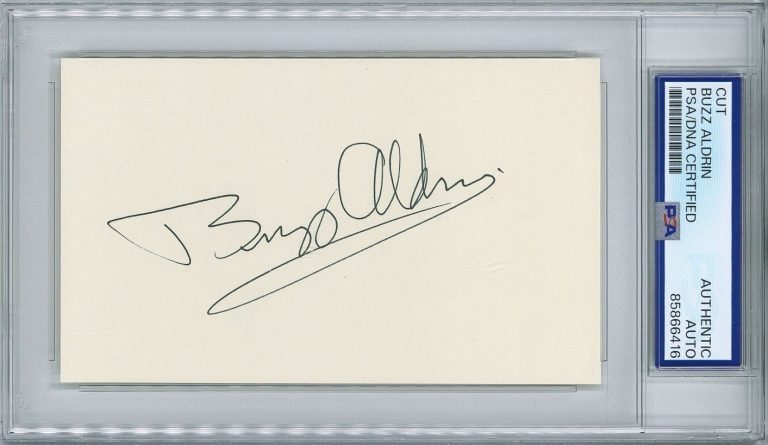Buzz Aldrin Signed Cut Signature PSA DNA Encapsulated Apollo 11 Astronaut #16