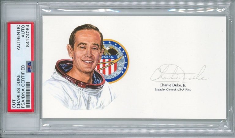 Charles Duke Signed Cut Signature PSA/DNA Encapsulated Apollo 16 Moonwalker 2