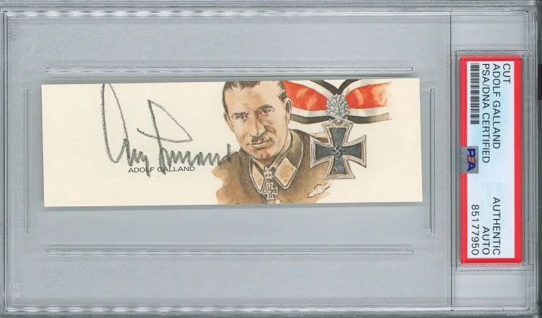 Adolf Galland Signed Cut Signature PSA/DNA WWII Fighter Ace GOE