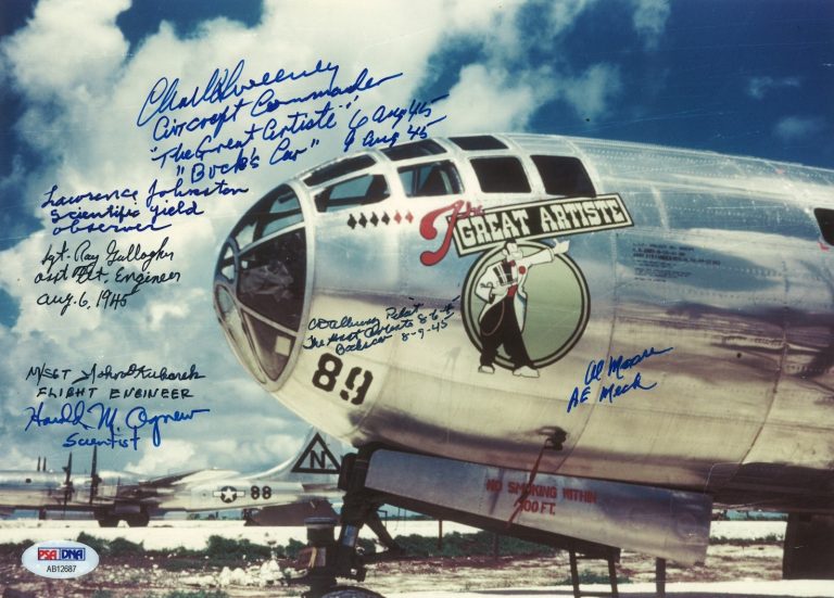 BOCKSCAR C-15 MULTI SIGNED 8x11 PHOTO THE GREAT ARTISTE PSA DNA AB12687 X7