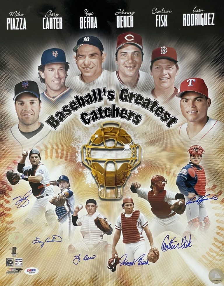 BASEBALLS GREATEST CATCHERS MULTI SIGNED 16X20 S12022 RARE PIAZZA CARTER