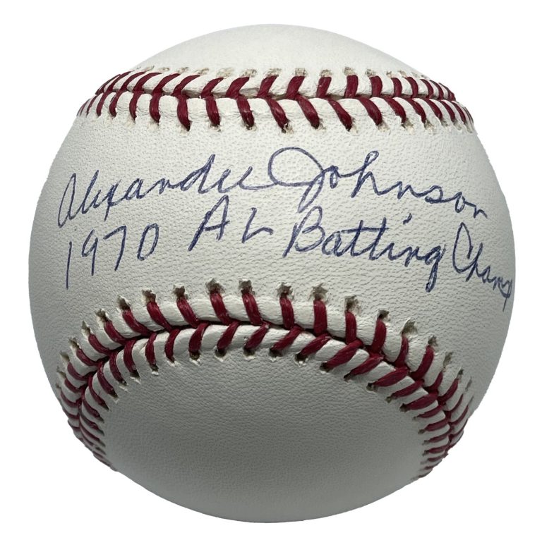 Alexander Johnson Signed Baseball AIV AA21975 w/ 1970 AL Batting Champ Inscribed