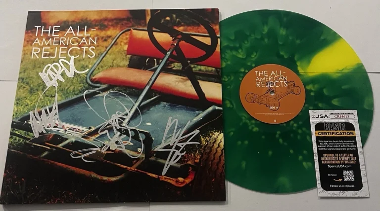 THE ALL-AMERICAN REJECTS BAND SIGNED LP VINYL RECORD ALBUM TYSON RITTER JSA COA