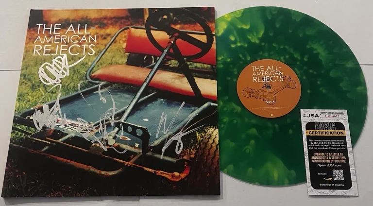 THE ALL-AMERICAN REJECTS BAND SIGNED LP VINYL RECORD ALBUM TYSON RITTER JSA COA