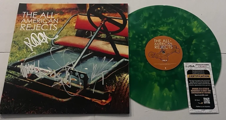 THE ALL-AMERICAN REJECTS BAND SIGNED LP VINYL RECORD ALBUM TYSON RITTER JSA COA