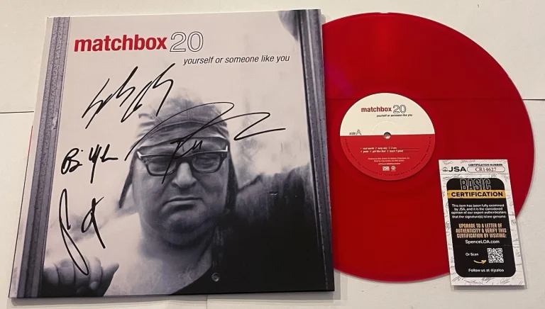 MATCHBOX TWENTY 20 SIGNED YOURSELF OR SOMEONE LIKE YOU LP VINYL RECORD ALBUM JSA
