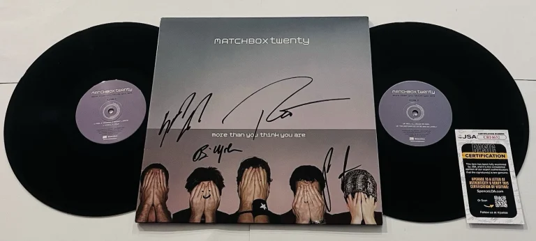 MATCHBOX TWENTY 20 SIGNED MORE THAN YOU THINK YOU ARE LP VINYL RECORD ALBUM JSA