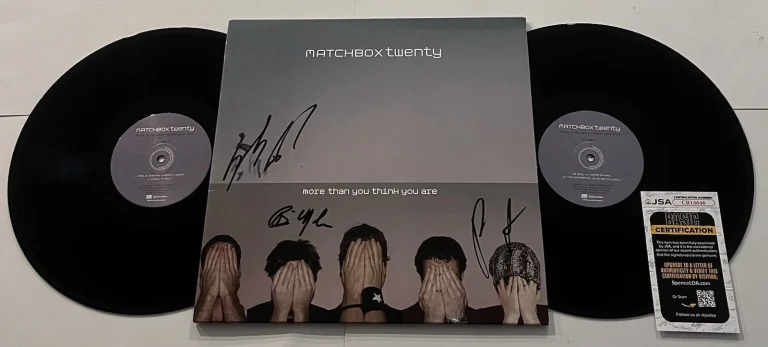 MATCHBOX TWENTY 20 SIGNED MORE THAN YOU THINK YOU ARE LP VINYL RECORD ALBUM JSA