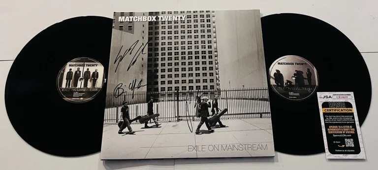 MATCHBOX TWENTY 20 SIGNED EXILE ON MAINSTREAM LP VINYL RECORD ALBUM JSA COA