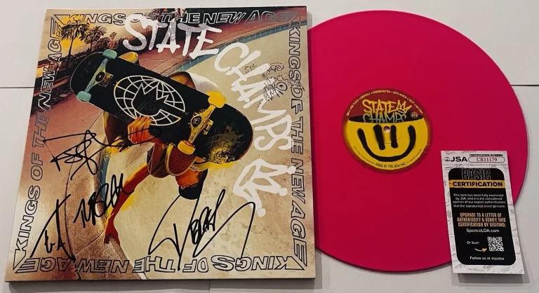 STATE CHAMPS BAND SIGNED KINGS OF THE NEW AGE LP VINYL RECORD ALBUM JSA COA