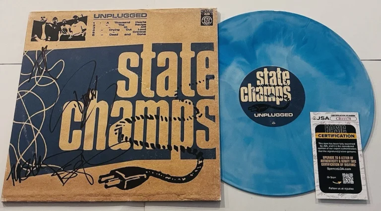 STATE CHAMPS BAND SIGNED UNPLUGGED LP VINYL RECORD ALBUM JSA COA