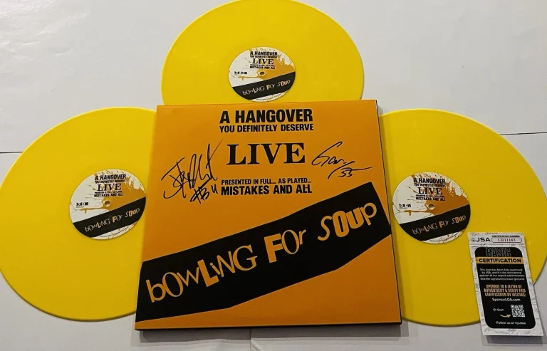 JARET REDDICK BOWLING FOR SOUP SIGNED A HANGOVER LP VINYL RECORD ALBUM JSA COA