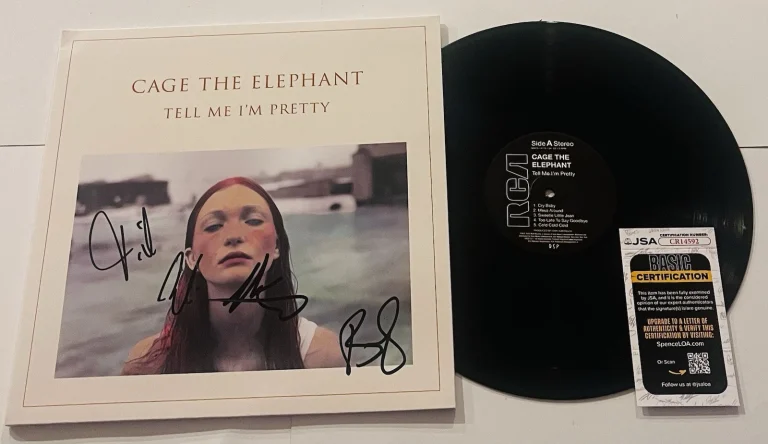 CAGE THE ELEPHANT SIGNED TELL ME I'M PRETTY LP VINYL RECORD ALBUM JSA COA