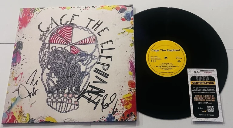 CAGE THE ELEPHANT SIGNED SELF-TITLED LP VINYL RECORD ALBUM JSA COA