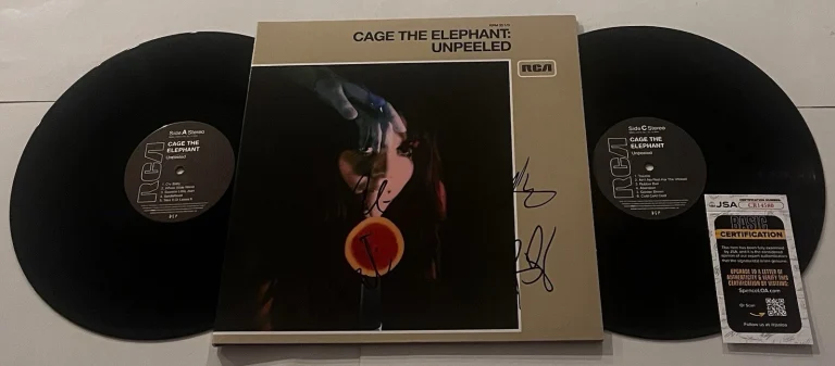 CAGE THE ELEPHANT SIGNED UNPEELED LP VINYL RECORD ALBUM JSA COA