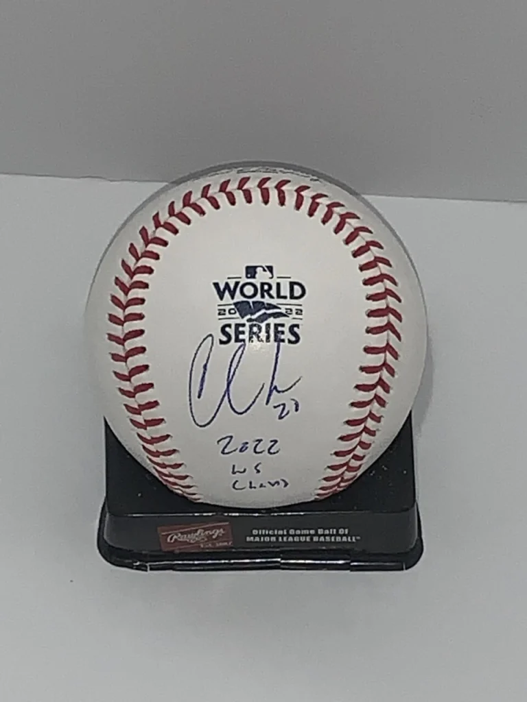 CHAS MCCORMICK SIGNED 2022 WORLD SERIES BASEBALL HOUSTON ASTROS INSCRIPT JSA COA