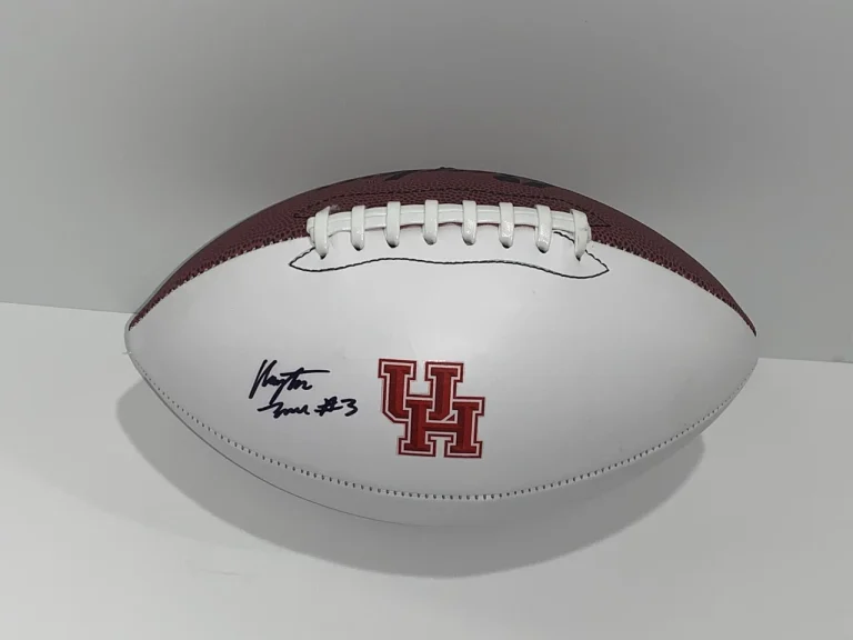 CLAYTON TUNE SIGNED FOOTBALL HOUSTON COUGARS NFL STAR PROOF JSA COA