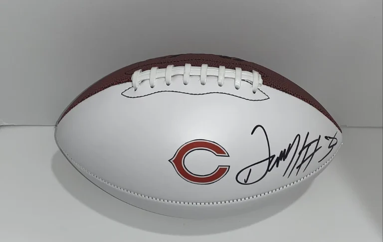 DARNELL WRIGHT SIGNED FOOTBALL CHICAGO BEARS PROOF JSA COA