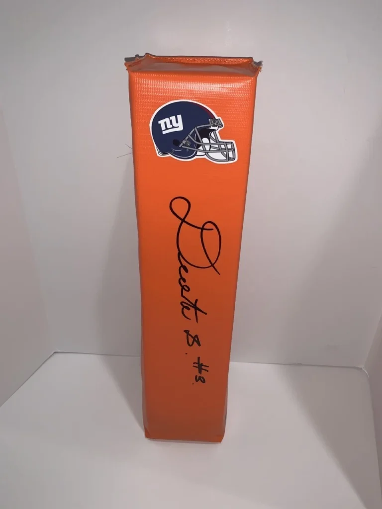 DEONTE BANKS SIGNED TOUCHDOWN PYLON NEW YORK GIANTS FOOTBALL PROOF JSA COA