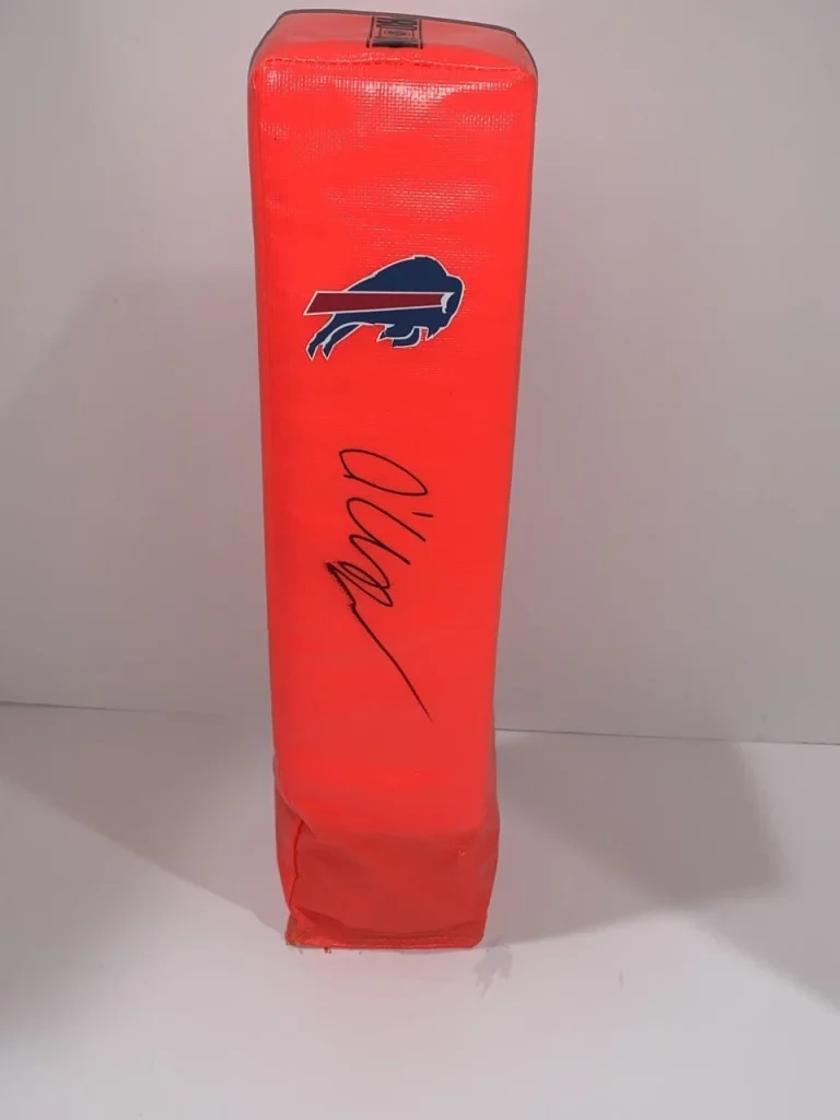 O'CYRUS TORRENCE SIGNED TOUCHDOWN PYLON BUFFALO BILLS NFL STAR PROOF JSA COA