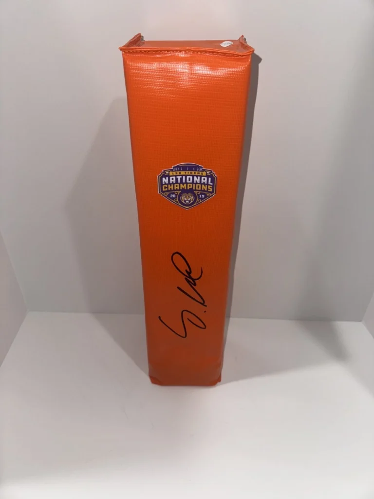 SIAKI IKA SIGNED TOUCHDOWN PYLON LSU TIGERS 2019 NATIONAL CHAMPIONS JSA COA