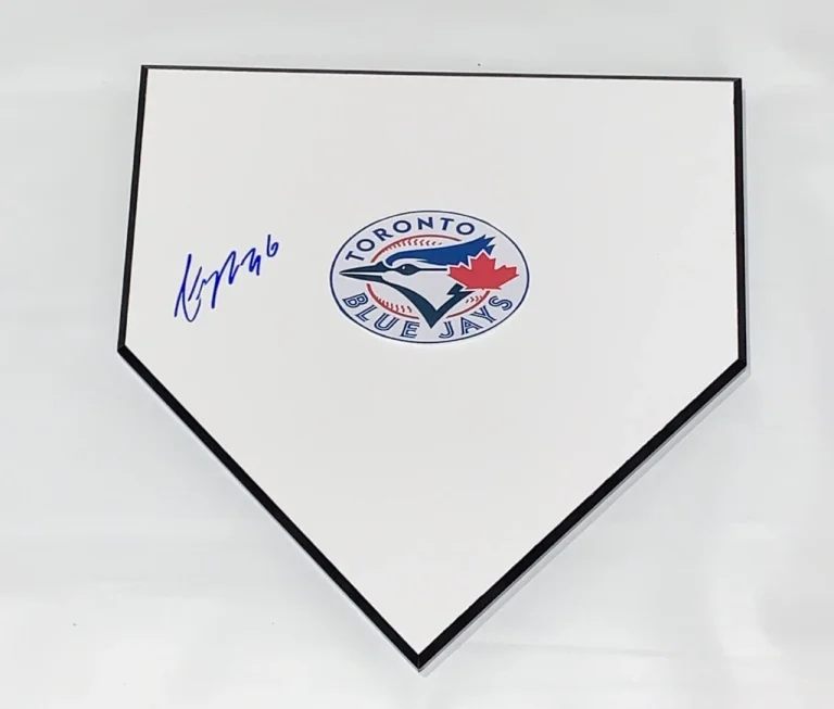 ALEK MANOAH SIGNED HOME PLATE PLAQUE TORONTO BLUE JAYS JSA COA