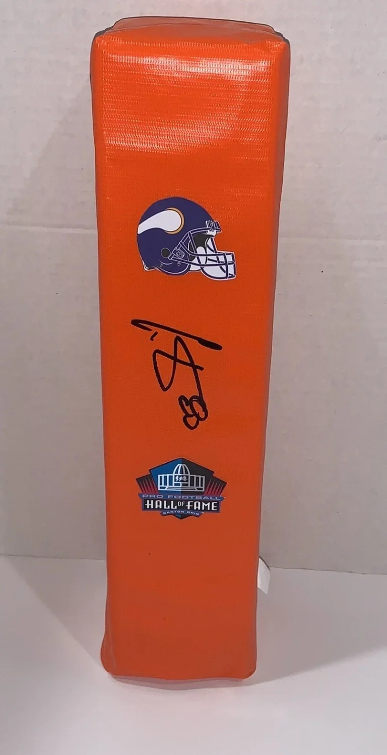 CRIS CARTER SIGNED TOUCHDOWN PYLON MINNESOTA VIKINGS HOF FOOTBALL JSA COA