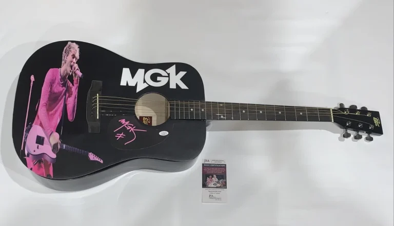 MGK SIGNED ACOUSTIC GUITAR MACHINE GUN KELLY VERY RARE JSA COA