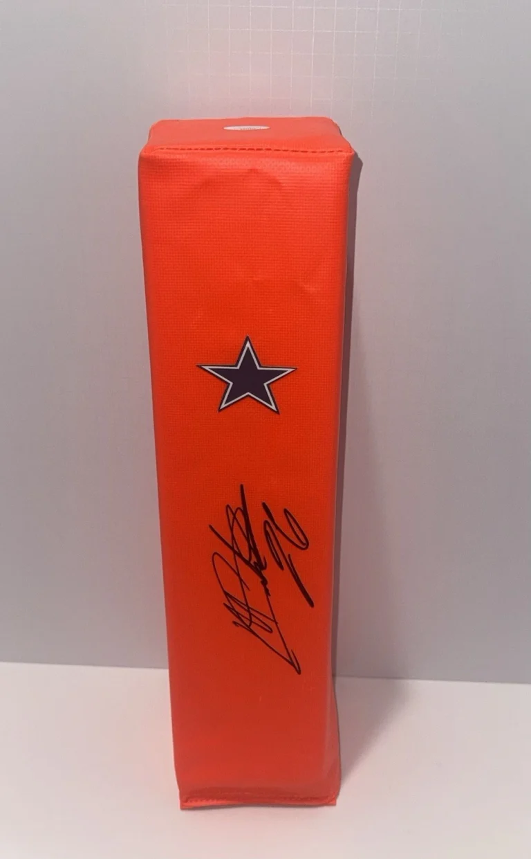 MILES SANDERS SIGNED TOUCHDOWN PYLON DALLAS COWBOYS PROOF JSA COA