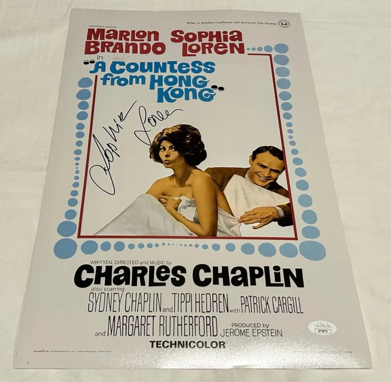 SOPHIA LOREN SIGNED A COUNTESS FROM HONG KONG 12X18 MOVIE POSTER JSA