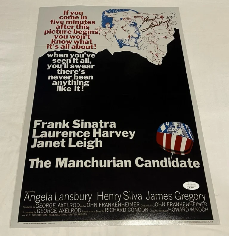 ANGELA LANSBURY SIGNED THE MANCHURIAN CANDIDATE 12X18 MOVIE POSTER JSA