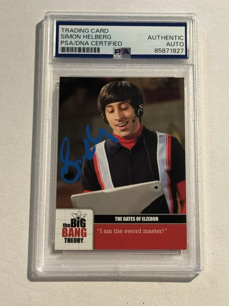SIMON HELBERG SIGNED AUTO RC 2012 Cryptozoic The Big Bang Theory Howard #14 PSA