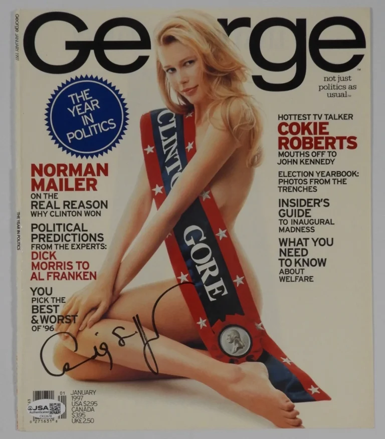 Claudia Schiffer Autograph JSA Signed George Magazine Cover