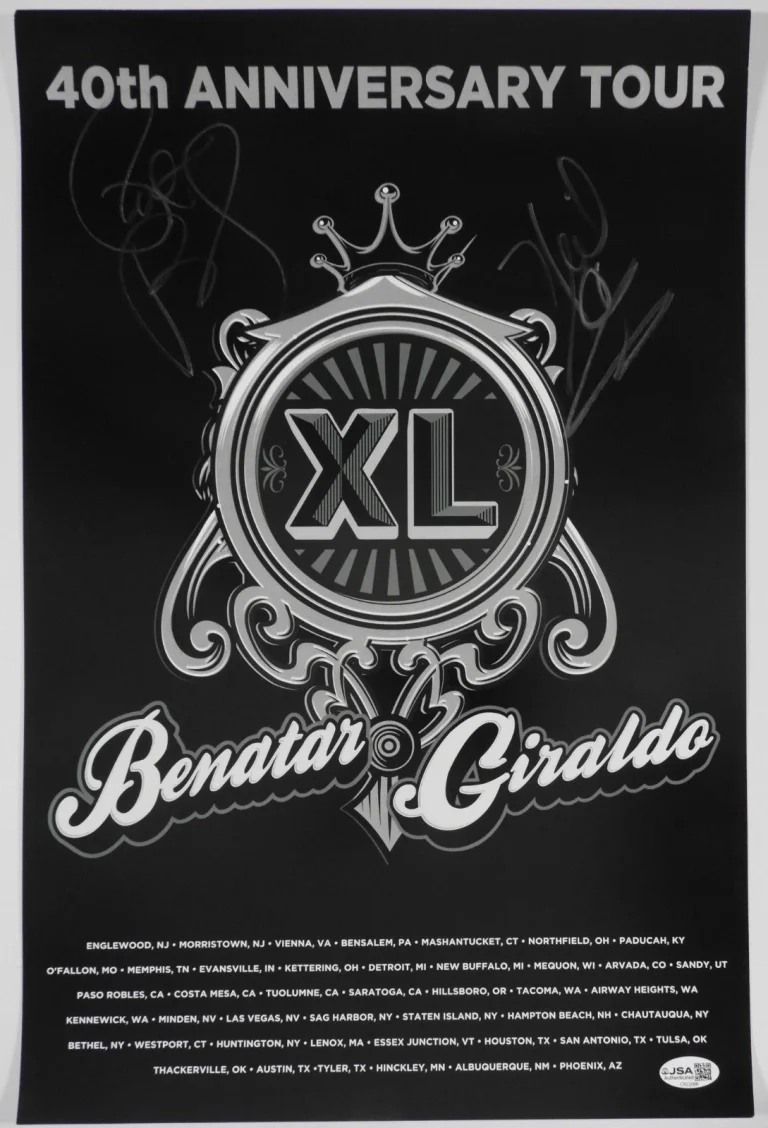 Pat Benatar Neil Giraldo JSA Signed Autograph 40th Anniversary Tour Lithograph