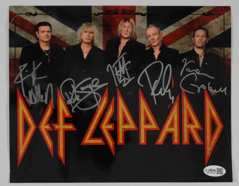 Def Leppard JSA Signed Autograph 8 x 10 Photo Fully Signed