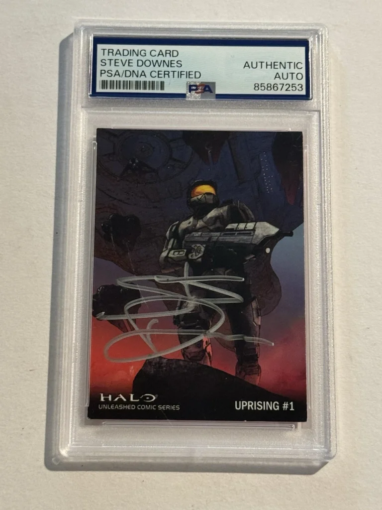 STEVE DOWNES SIGNED AUTO 2007 Topps Halo #74 Master Chief Voice VERY RARE PSA