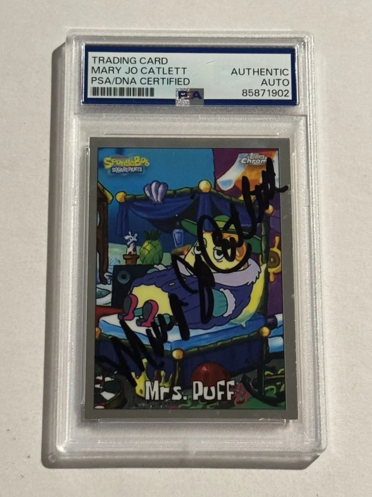 MARY JO CATLETT SIGNED AUTO 2025 TOPPS CHROME SPONGEBOB MRS PUFF RARE PSA