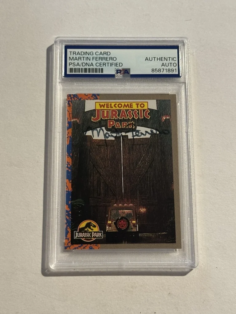 MARTIN FERRERO SIGNED AUTO 1993 Topps Welcome To Jurassic Park #2 Actor PSA