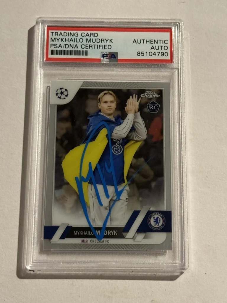 2022-23 Topps Chrome UEFA Club Competitions #52 Mykhailo Mudryk SIGNED AUTO PSA