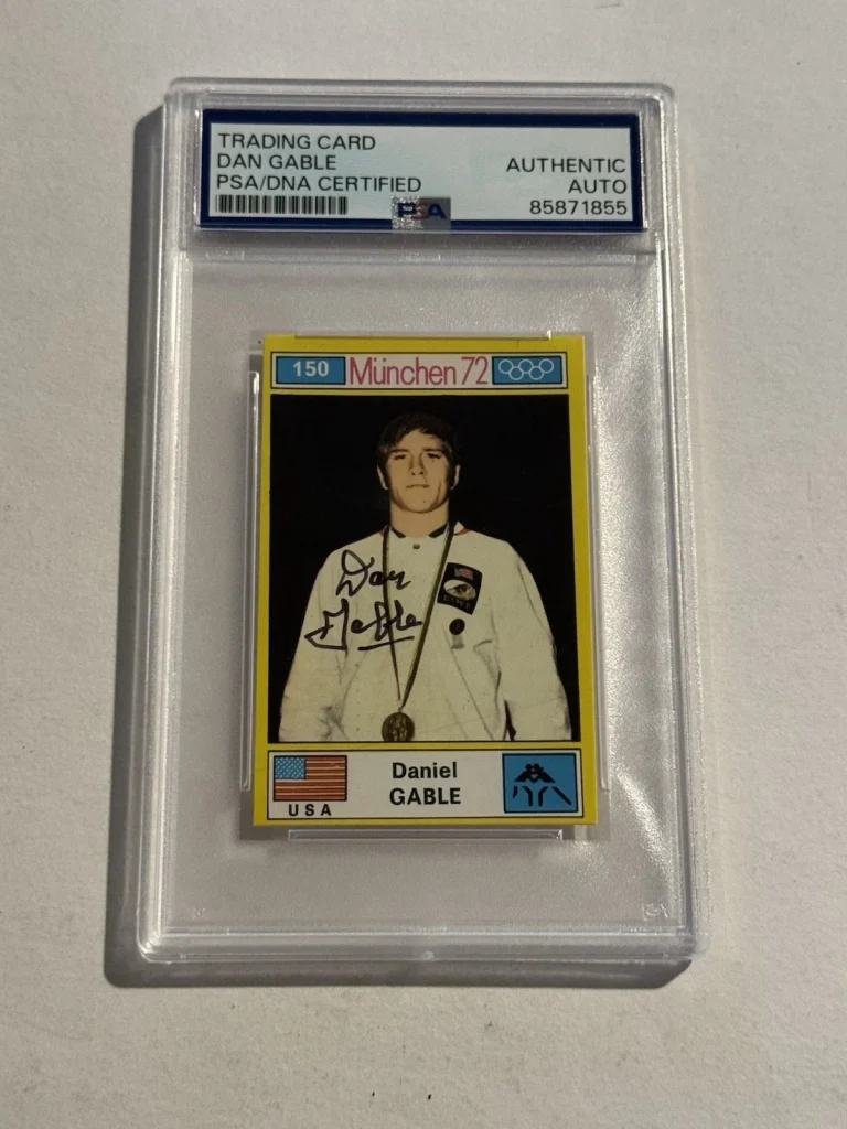 Dan Gable Signed Auto 1972 Panini Rookie Card RC Olympic Wrestling PSA