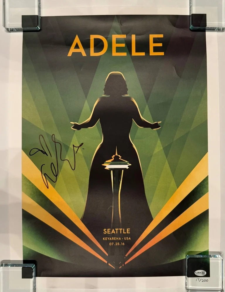 Adele JSA Signed Autographed Seattle Lithograph Concert Poster 2016 18 x 24