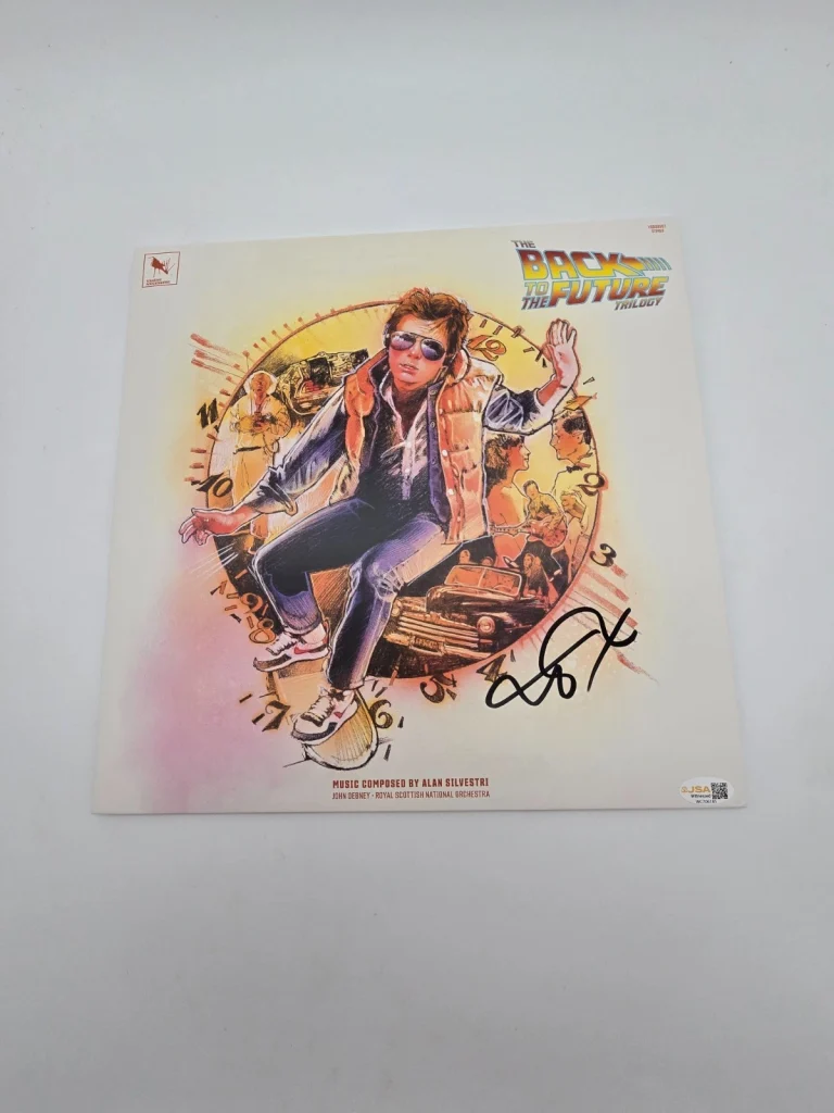 Michael J Fox Signed Back to the Future Trilogy Vinyl LP JSA Witnessed COA