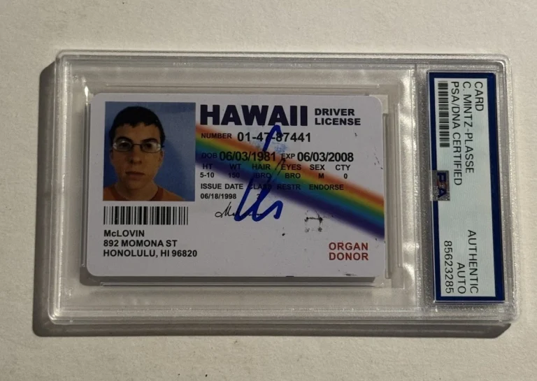 McLovin Fake ID Superbad Signed Auto PSA/DNA Slabbed Christopher Mintz-Plasse