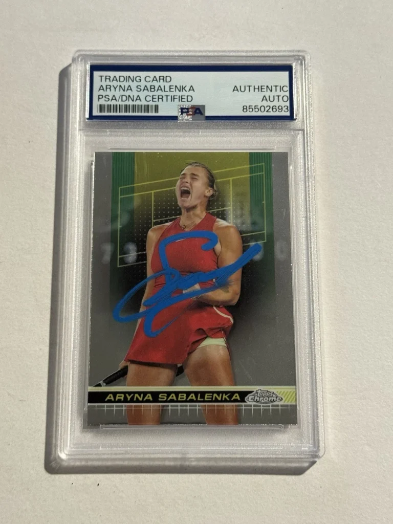 Aryna Sabalenka Signed Auto 2024 Topps Chrome Tennis RC Card PSA DNA