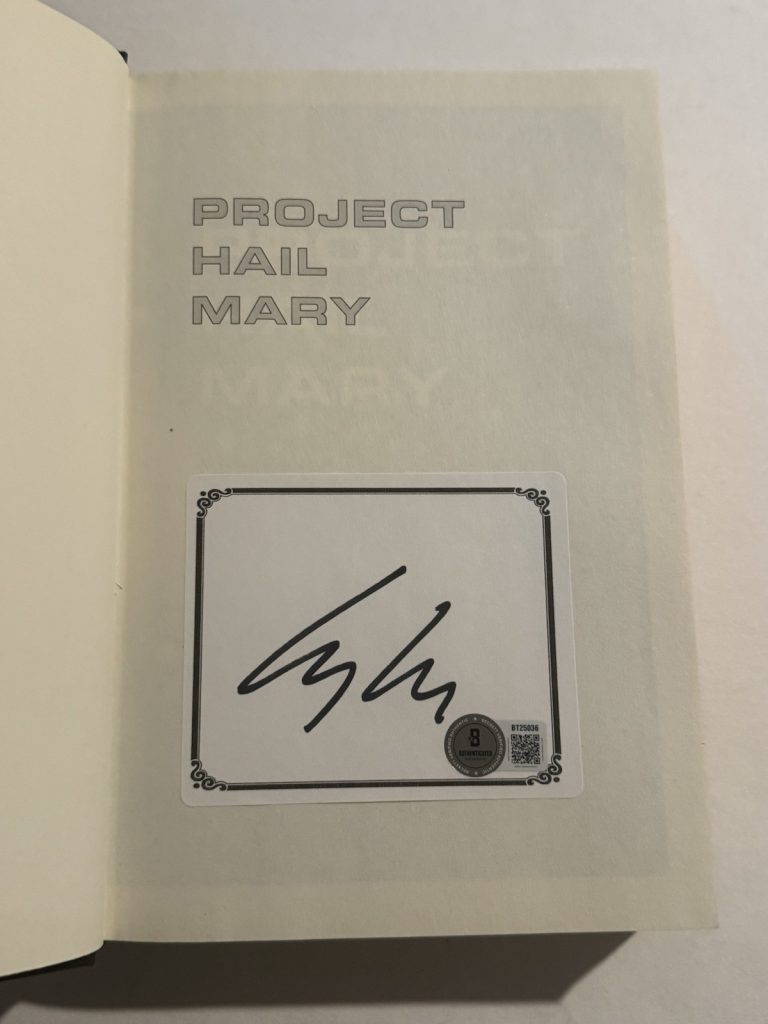 ANDY WEIR SIGNED PROJECT HAIL MARY BOOK 1st Edition/1st Print AUTOGRAPH BAS COA