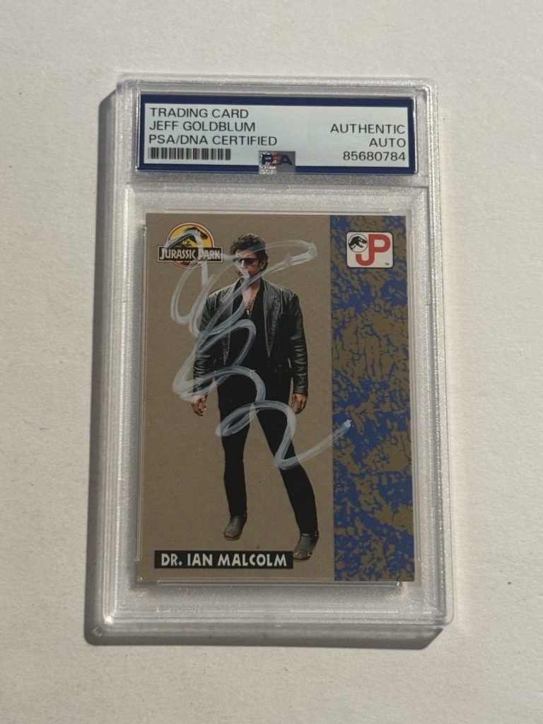 Jeff Goldblum Signed Auto 1993 Topps Jurassic Park #16 Dr. Ian Malcolm Card PSA